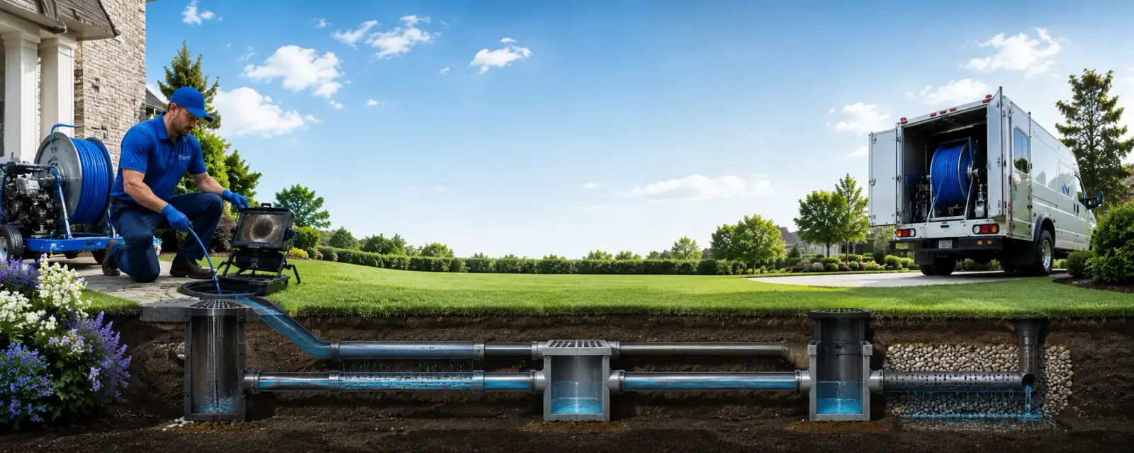 Outdoor drain cleaning information for Ecru, MS